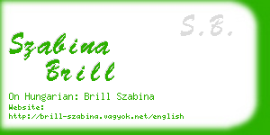 szabina brill business card